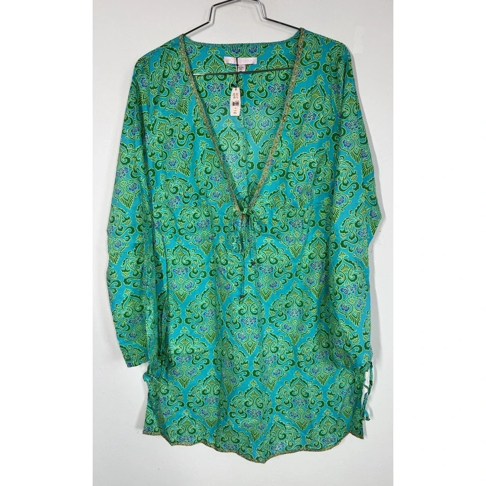 Victoria's Secret Coverup‎ Mini Dress Boho Summer Tropical Beach Resort Size M/L